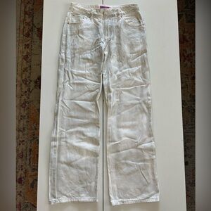 Edikted silver coated straight leg jeans